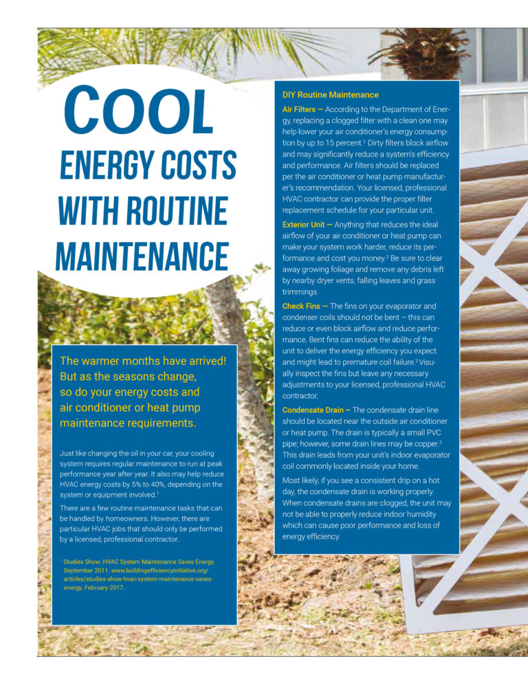 Cool Energy Costs With Routine Maintenance